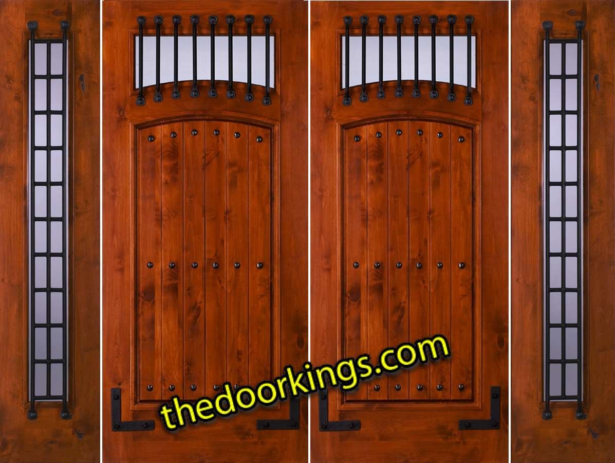 sw64 knotty alder double door with builder zinc sidelites